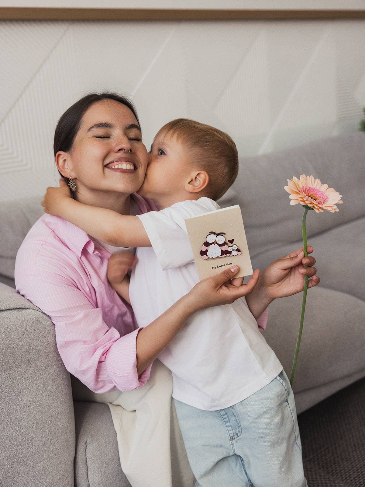 PESKOVOI - Wholesale Mother's Day Card - Handmade 3D Wooden Greeting Card “My Sweet Mom” by PESKOVOI1