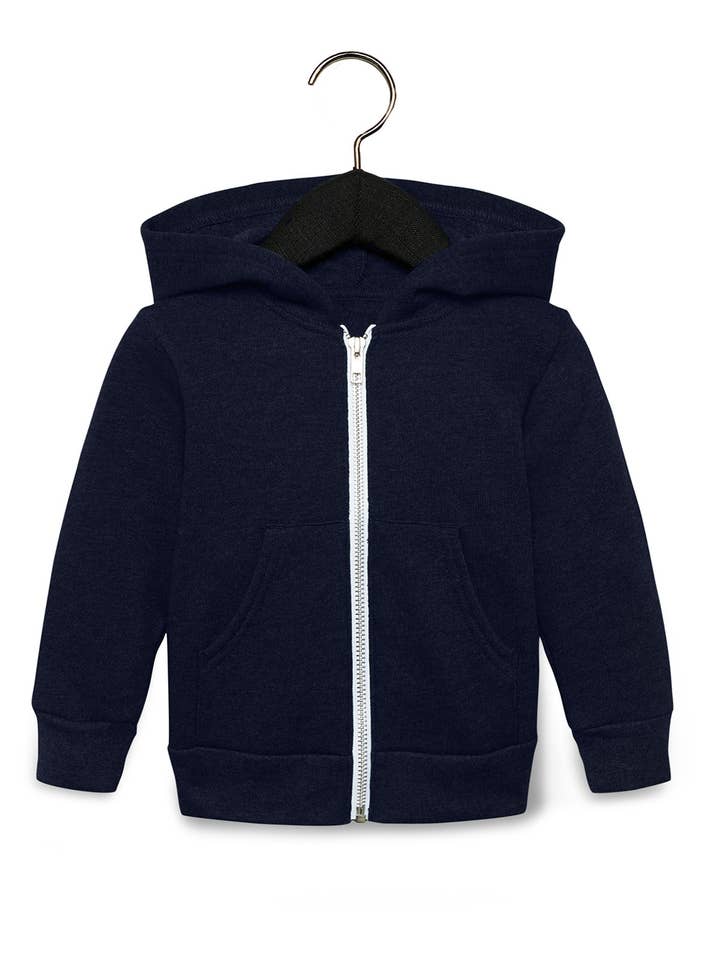 Total Apparel - Wholesale Hoodie - Kids - Bella + Canvas 3739T - Toddler Full-Zip Hooded Sweatshirt