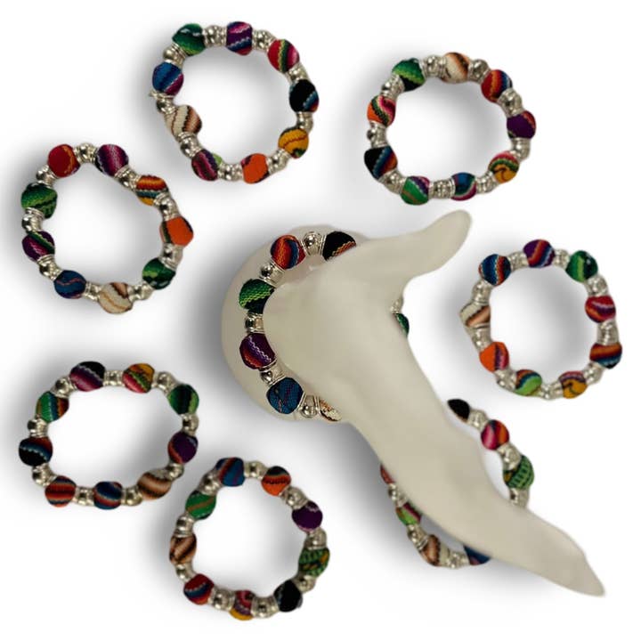 Sanyork Fair Trade - Wholesale Beaded Bracelet - Inca Manta Beads Elastic Bracelet Hand Made Multicolor1