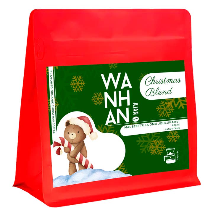 WA Flavored Organic Candy Cane Ground Coffee for wholesale by Ihana Luonto Pro