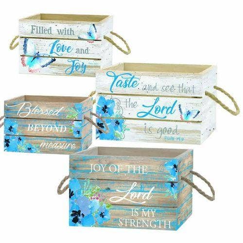 Divinity Boutique - Wholesale Decorative Box - Blessed Beyond: Set Of 4 Crate Boxes