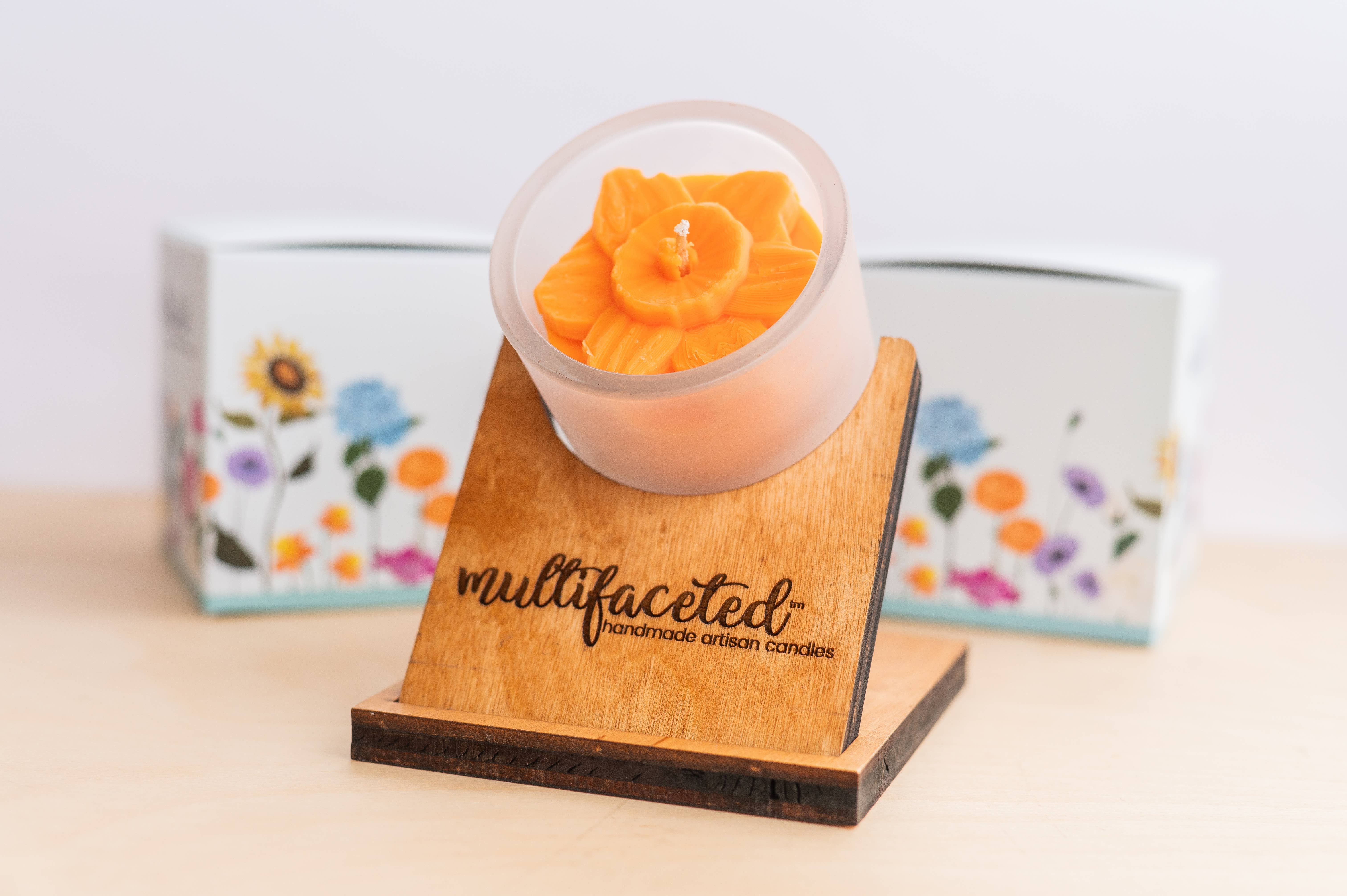 Multifaceted™ Artisan Candles - Wholesale Jar/Filled Candle - Daffodil Flower Candle, Eco -Friendly Candle -multiple sizes8