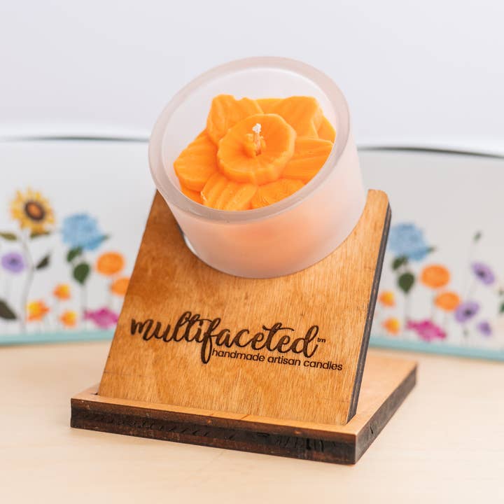 Multifaceted™ Artisan Candles - Wholesale Jar/Filled Candle - Daffodil Flower Candle, Eco -Friendly Candle -multiple sizes8