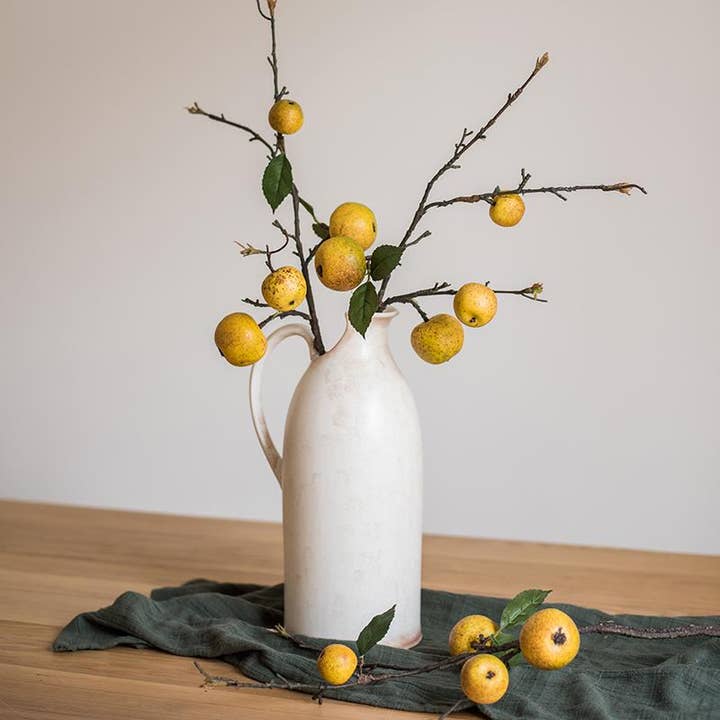 Rustic Reach - Wholesale Artificial Plant - Artificial Fruit Yellow Apple Pear Stem 27" Tall