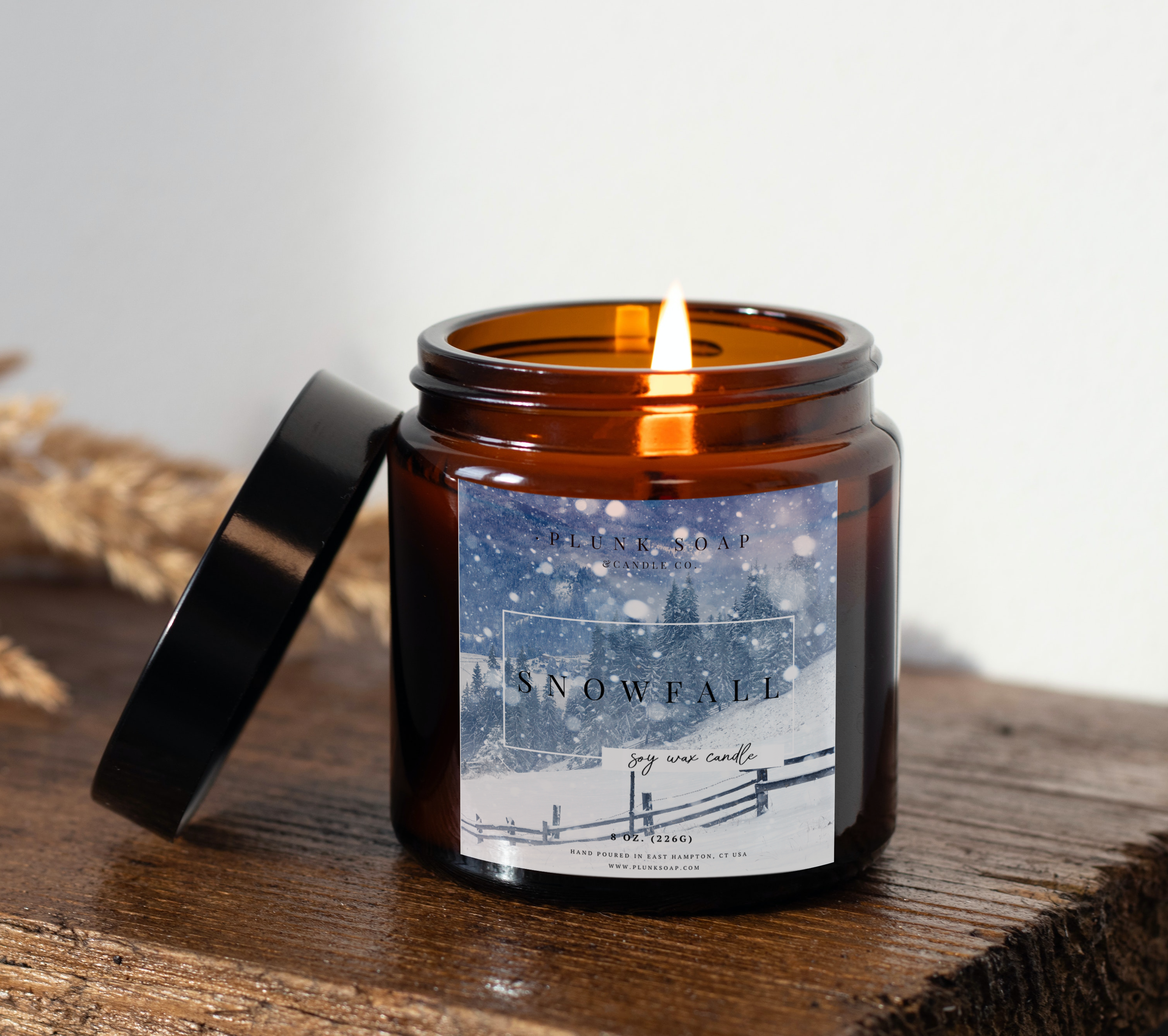 Plunk Soap and Candle Company – Engroshandel Glaslys – Snefald Duftende Soy Candle2