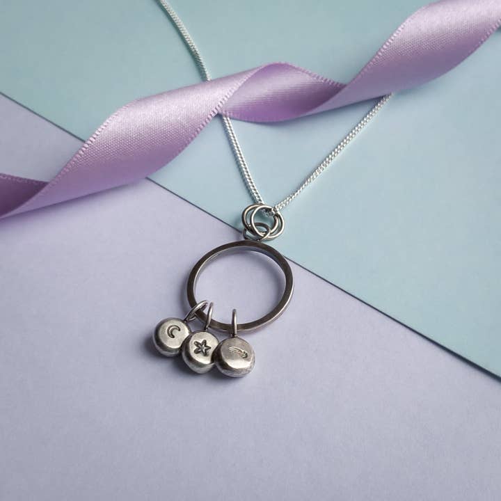 'Stargazer' Charm Pendant. Sterling Silver for wholesale by Rebecca Davies Jewellery