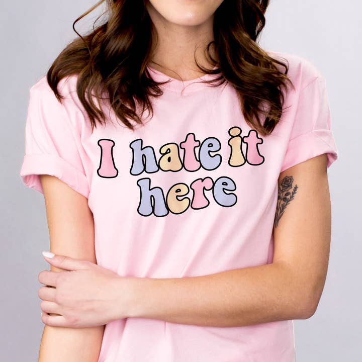 Je déteste ici chemise pour la vente par femfetti