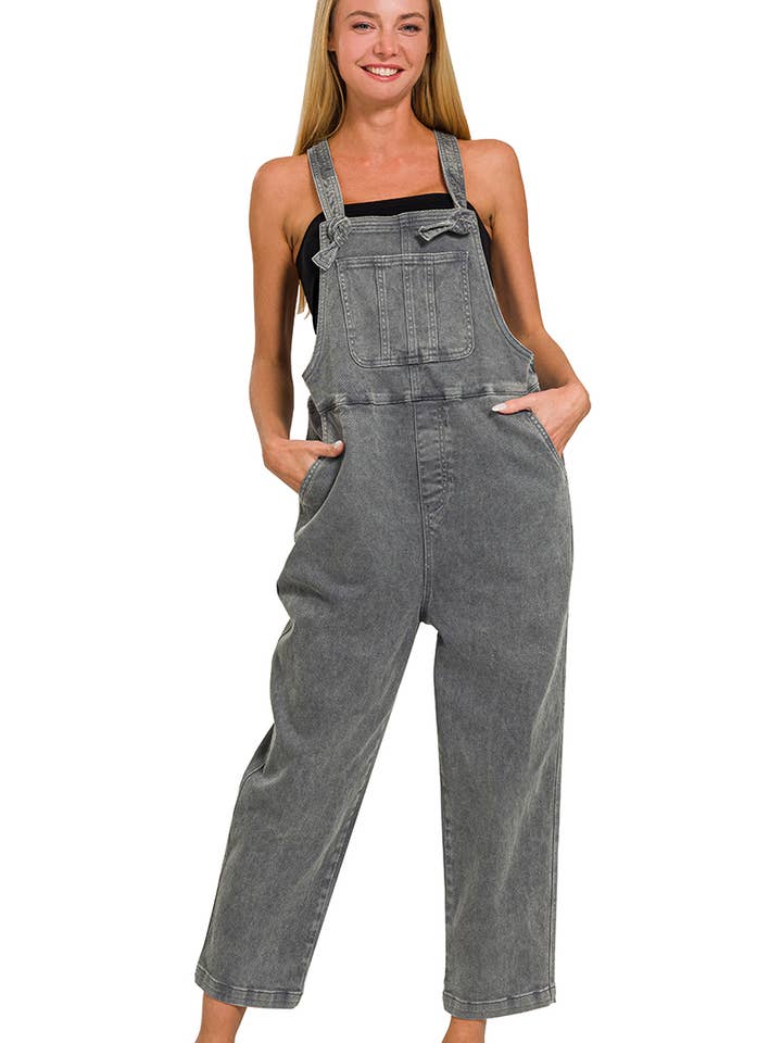 42POPS – Großhandel Overall – Damen – Geknotete Träger Lässige Passform Denim Latzhose4