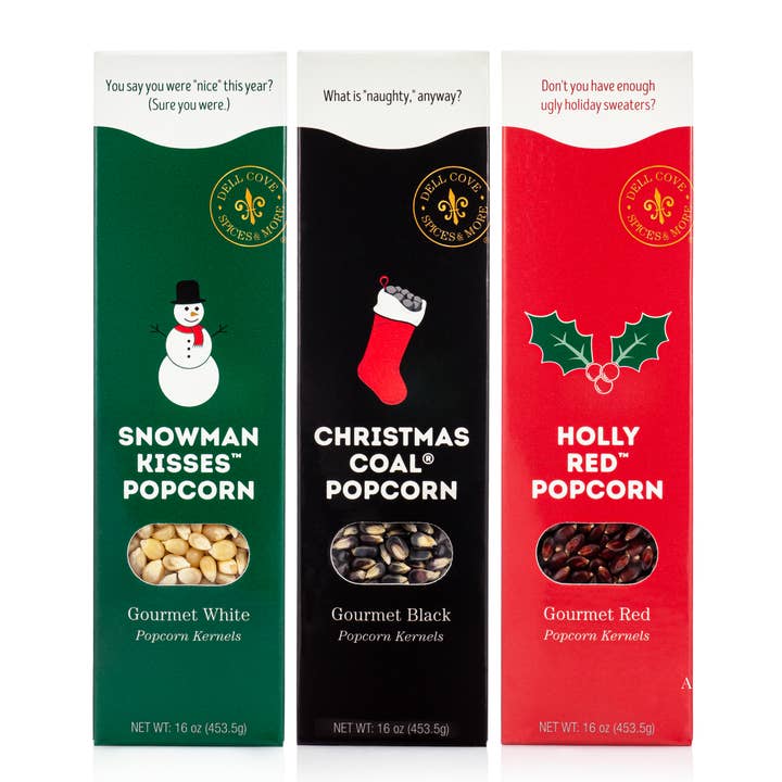 Dell Cove Spices & More Co. - Wholesale Popcorn - Christmas Popcorn Gift Set - Gourmet Deluxe Popcorn Box3