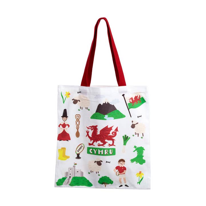Welsh Dragon Wales (Cymru) Reusable Tote Bag for wholesale by Puckator Ltd