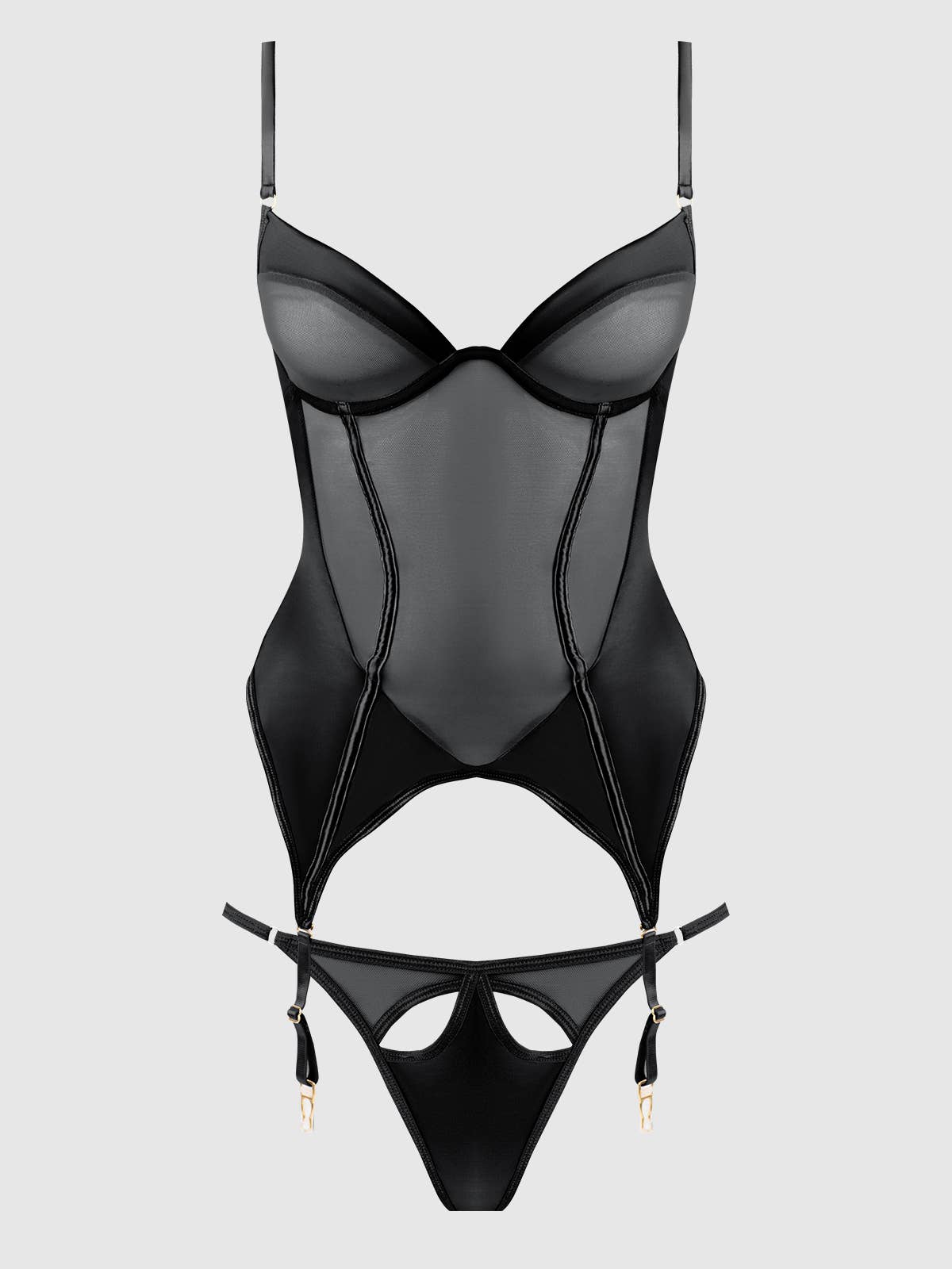 House of Desire – Lingerie - Mulher por atacado – CONJUNTO RAQUEL MESH & SILKY MICRO COM BUSTIÊ COM ARO E TANGA SEM COSTAS7