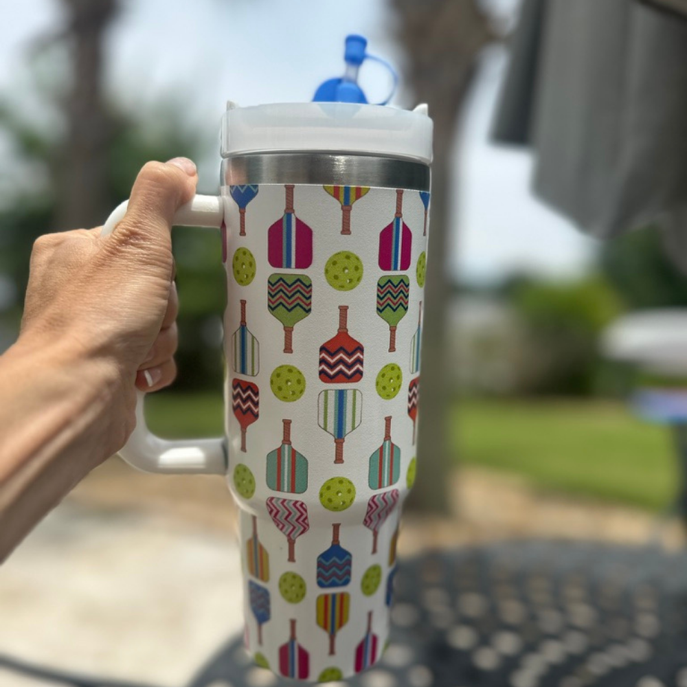 Born to Rally – Engroshandel Thermokop – Pickleball Tumbler - 30oz Multi Paddle Kop4