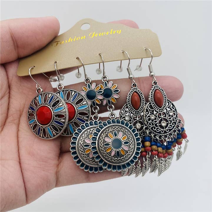 Mio Queena – Engroshandel Smykkesæt – Vintage boheme øreringesæt - BJ3