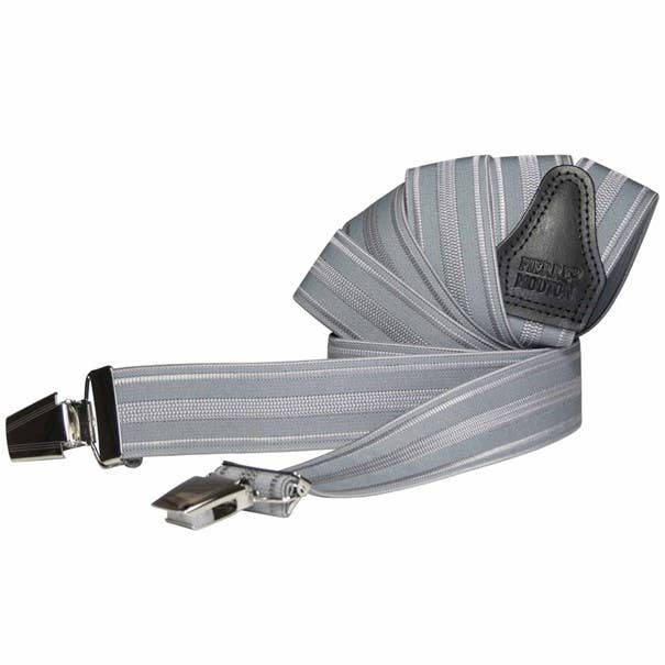 Toulouse Light Grey Bretel 3 clips/120 cm | Hecho a mano para venta al por mayor de Pierre Mouton