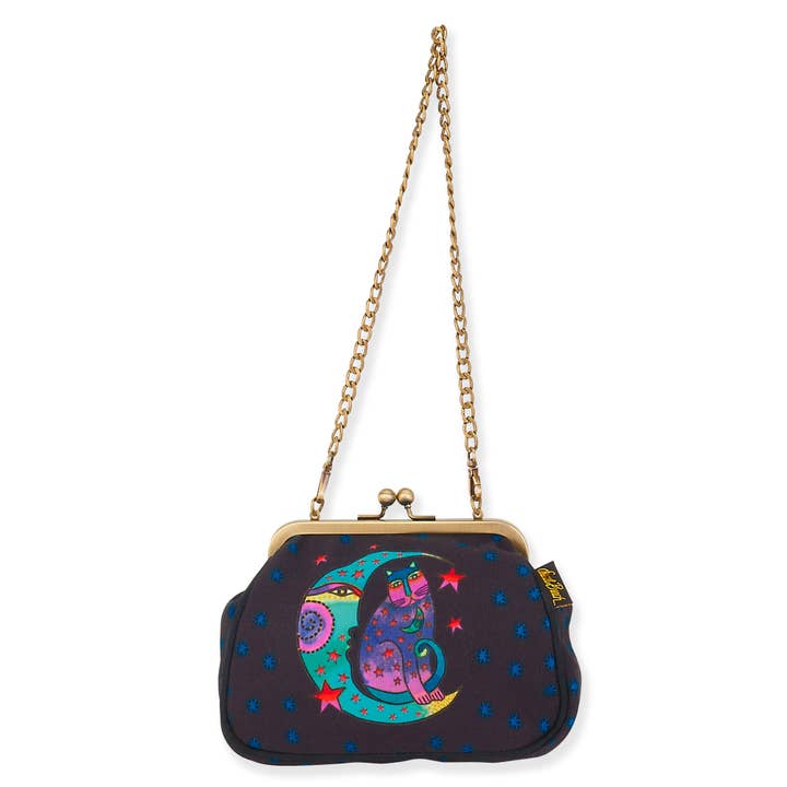 Headwear & Handbag Collections by Sun 'N' Sand - Wholesale Crossbody Bag - Women's - Moonside Cat, Medium Clasp Purse Moonside Cats
