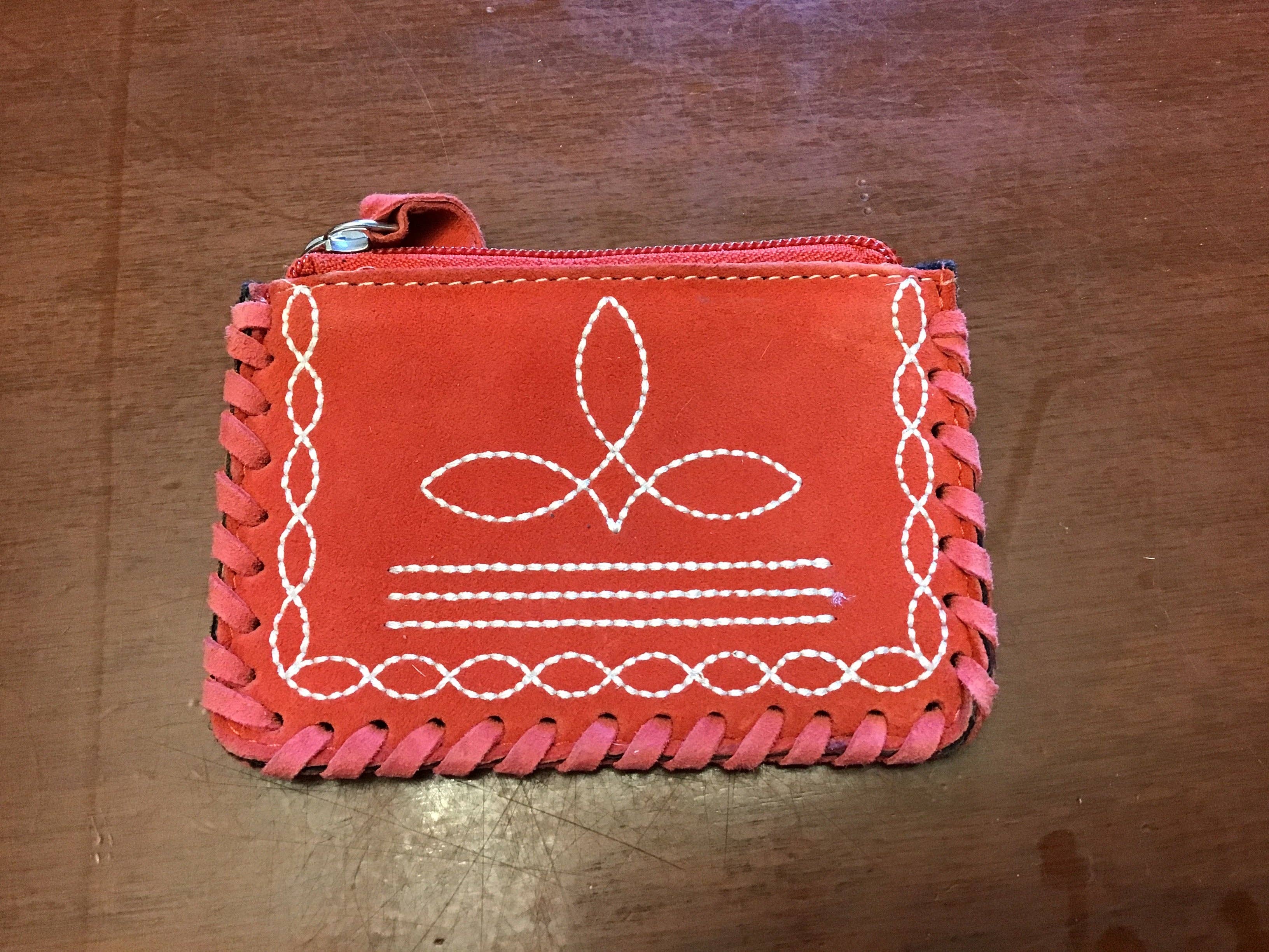 Rocken JV Design - Wholesale Portemonnee - Dames - Suède Laars Stiksel Muntzakje0