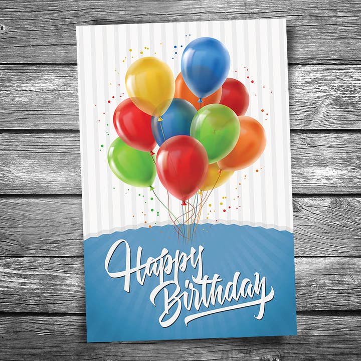 Christopher Arndt Postcard Co. - Wholesale Postcard - Happy Birthday Balloons Postcard