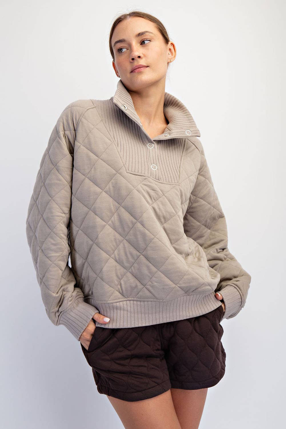 Rae Mode - Wholesale Lounge Top - Women's - QUILTED SNAP PULLOVER16