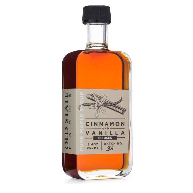 Old State Farms - Wholesale Maple Syrup - Cinnamon and Vanilla Infused Pure Maple Syrup - 8.4oz