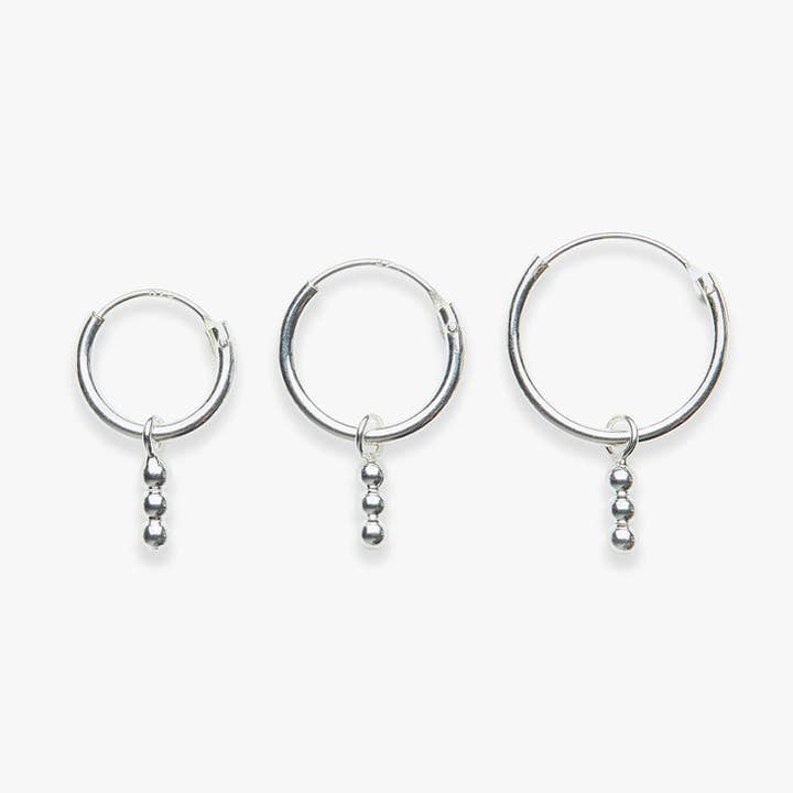 Triple Dot pendant earring silver for wholesale by Koi Atelier