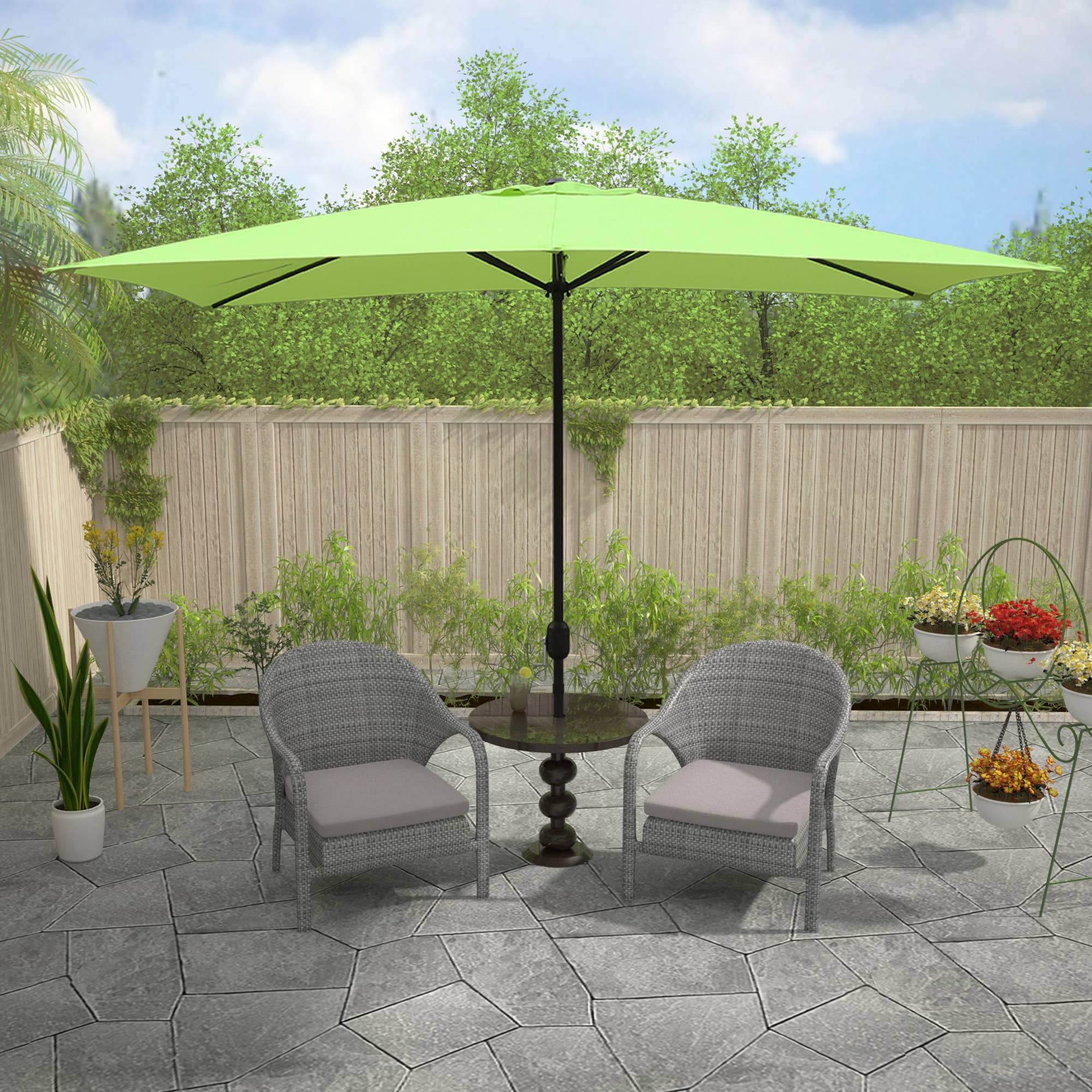 Abble – wholesale Patio umbrella – 10X6.5FT Rectangular Patio Umbrella with Crank1