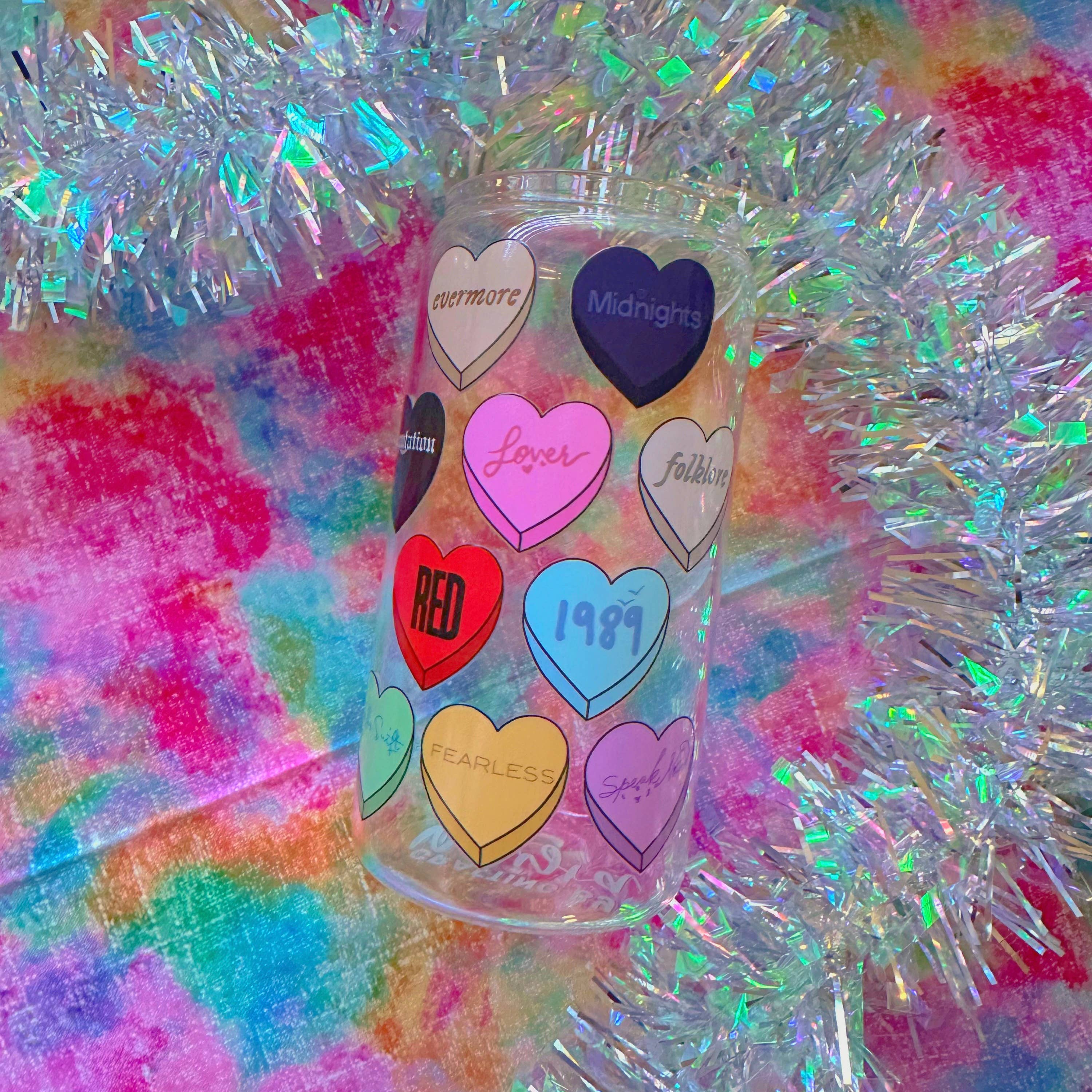 Crafting by Mayra - Vente Verre/tasse - Boîte en verre Taylor Swift Eras Tour Candy Hearts1