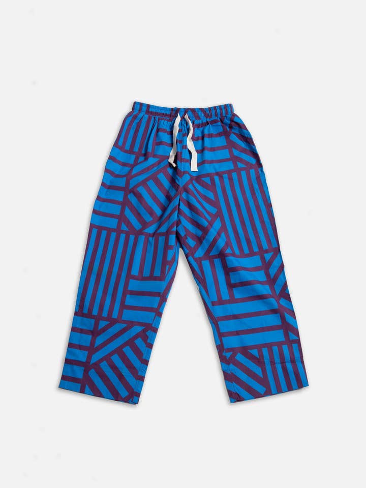 Elasticated Relaxed Fit Trousers - Sidewinder Blueberry for wholesale by Irregular Sleep Pattern