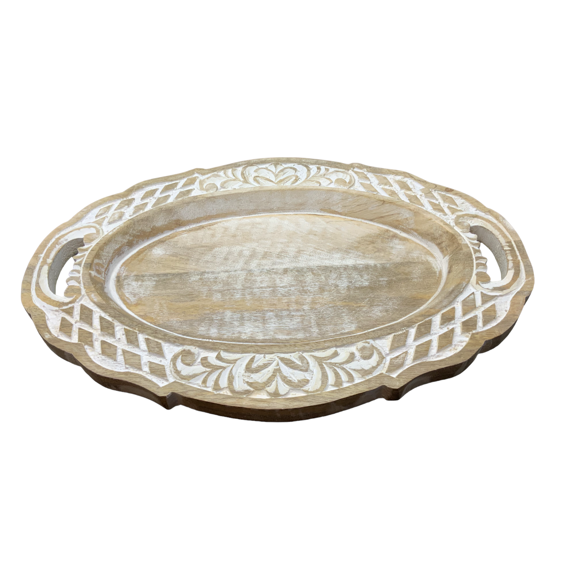 Wilco Home – Engroshandel Pyntebakke – Håndskåret massivt mangotræ Boutique-bakke2