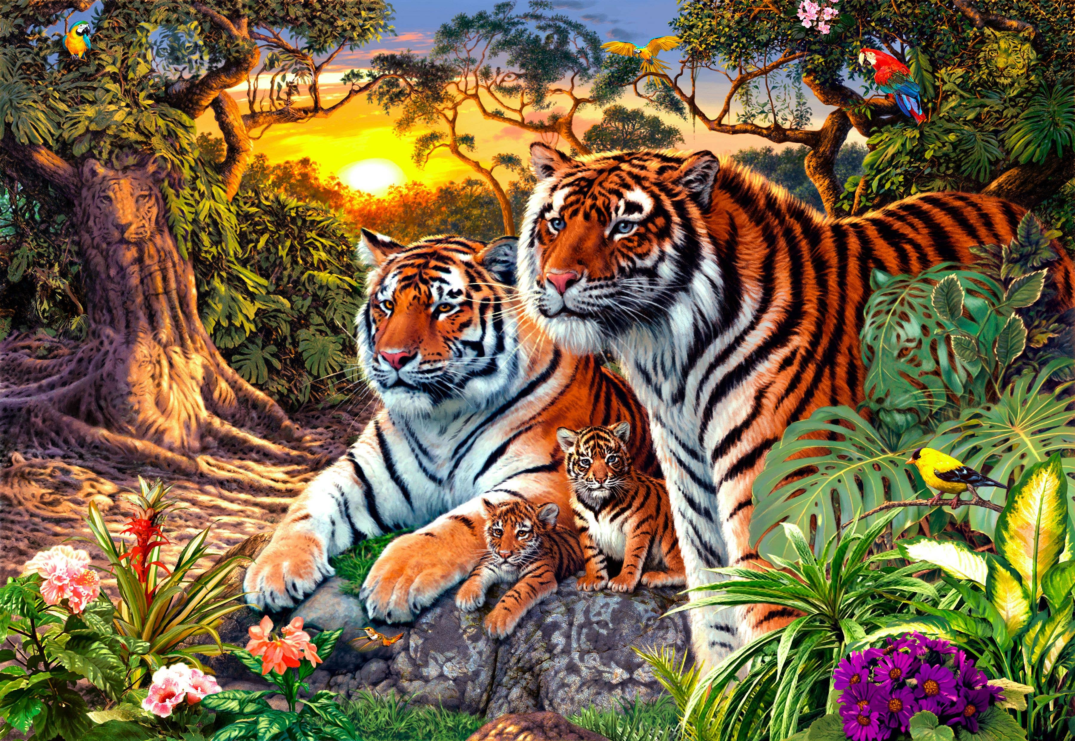 Springbok Puzzle - Wholesale Puzzle - Adult - Hidden Tigers 400 Piece Jigsaw Puzzle0