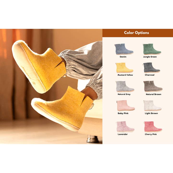 Woollyes Inc – wholesale Stövlar - Unisex – Inomhusstövlar med lädersula - Natural Brown15