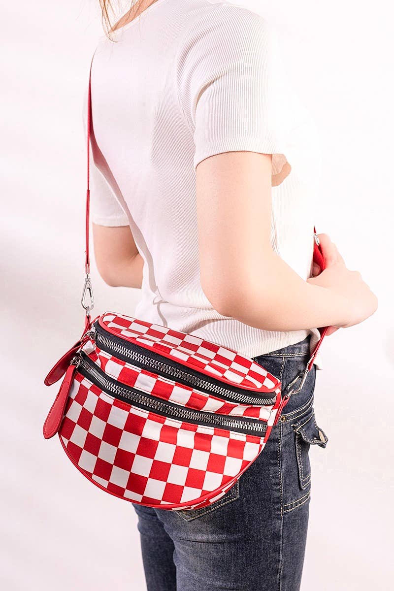 42POPS - Wholesale Shoulder bag – women's - 1014 Double Zip Crescent Sling Bum Bag SI-279282