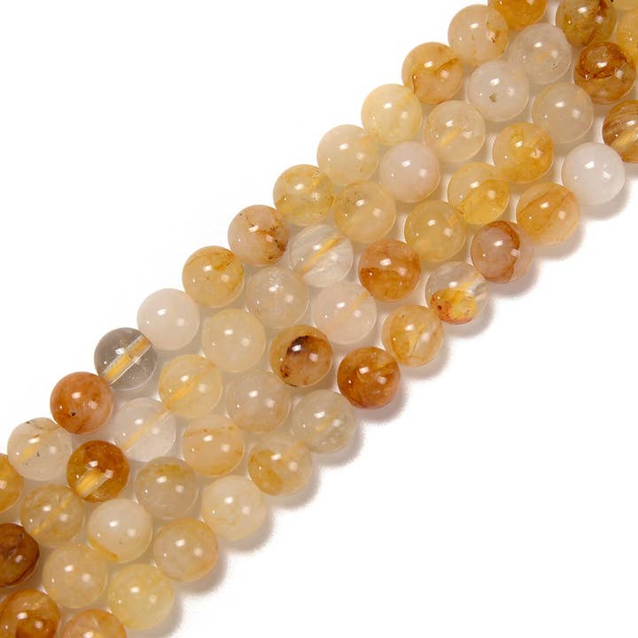 Naturliga Golden Healer Kvarts Släta Runda Pärlor Storlek 6mm 8mm 10mm 15,5'' Sträng för wholesale av CRCBEADS