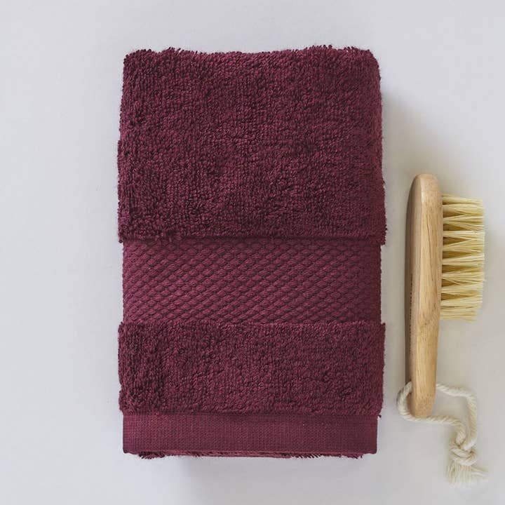 Guest towel Prune for wholesale by Sylvie Thiriez