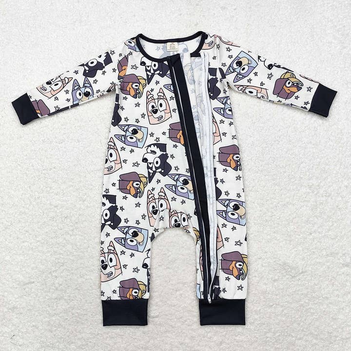 Aier Wholesale - Wholesale Sleepsuit - Baby - Baby Infant Boys Halloween Dogs Zip Bamboo Rompers