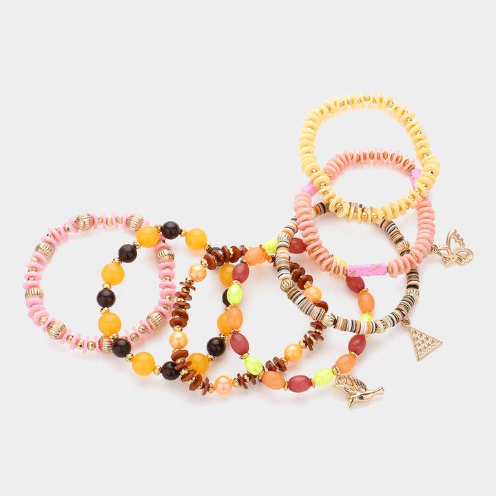 Sensibling Corp. - Wholesale Charm/Dangle Bracelet - 7PCS - Metal Pigeon Triangle Charm Pointed Various Bracelet1