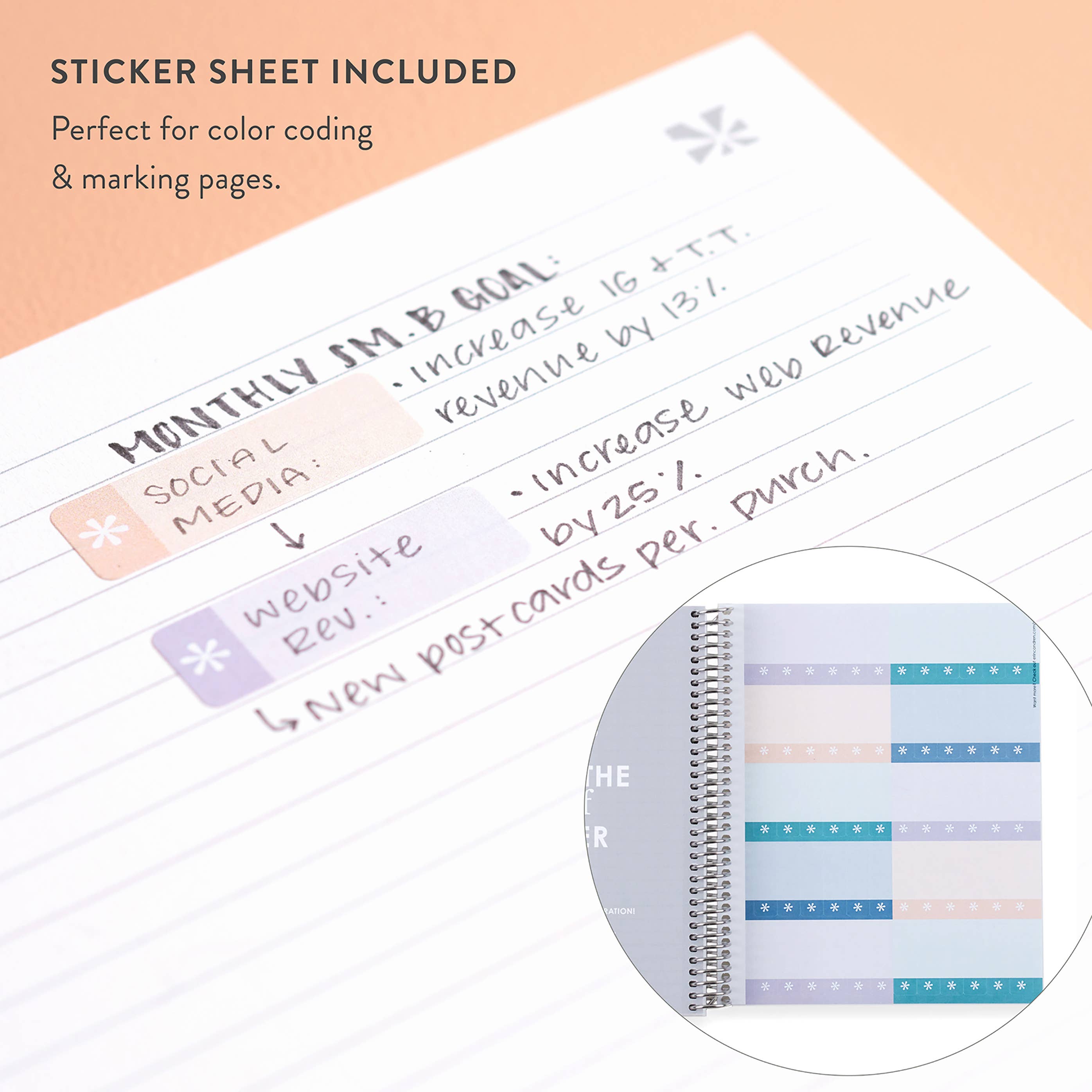 Erin Condren Design - Wholesale Notebook - 7x9 Bouquet Coiled Notebook - lined, platinum coil6