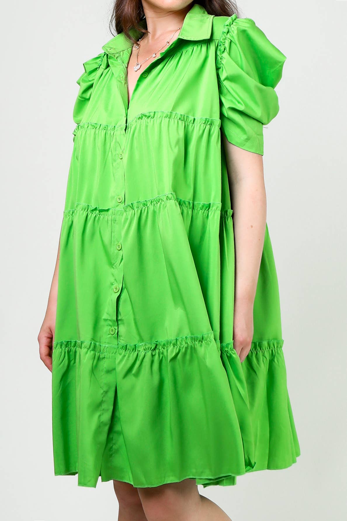 Flarix - Wholesale Dress - Women's - puff sleeve bobydoll mini dress4