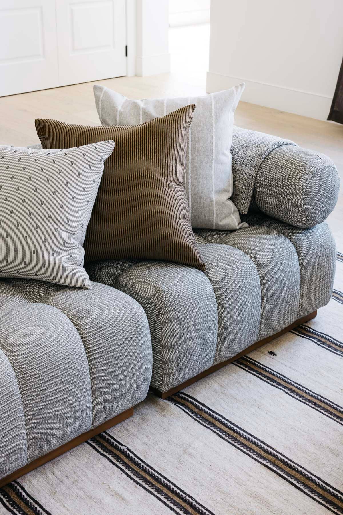 THELIFESTYLEDCO - Wholesale Throw/Decorative Pillow - Jolie Textured Slub Stripe Pillow - 3 Sizes9