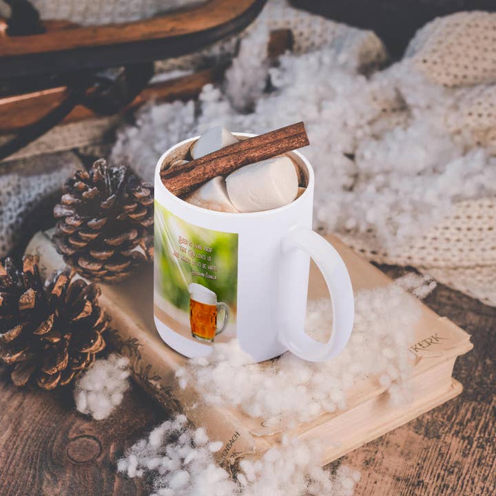 3dRose - Wholesale Coffee Mug - 3dRose, Sunrays, beer mug. Beer is living proof that God loves us. Franklin, Mug11