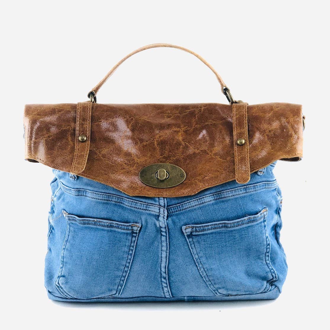 MILANO AMOUR - Wholesale Top Handle Bag - Women's - POSTINA LEONARDO VINTAGE DENIM PATTA SHINYLAMB COVER7