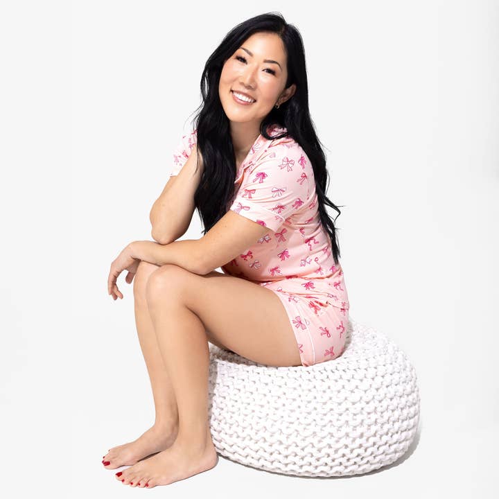 Take A Bow Bamboo Women's Pajama Short Set for wholesale by Bellabu Bear