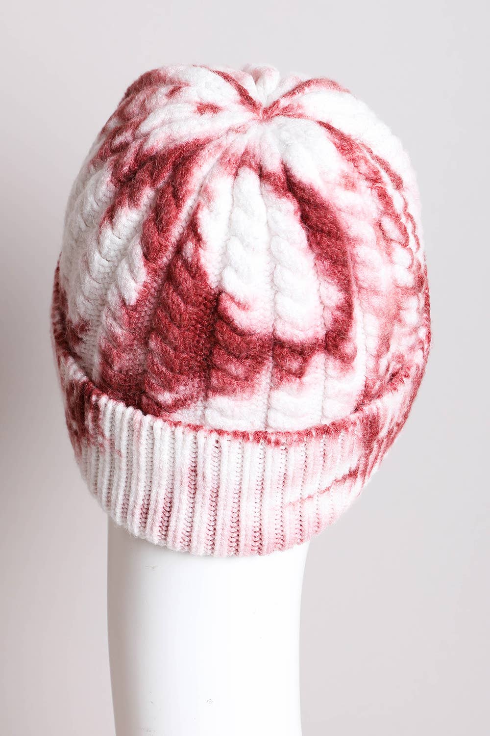 Leto Accessories - Vendita all'ingrosso Berretto - Donna - 🎨 Berretto colorato in maglia tie-dye in bordeaux e oliva1