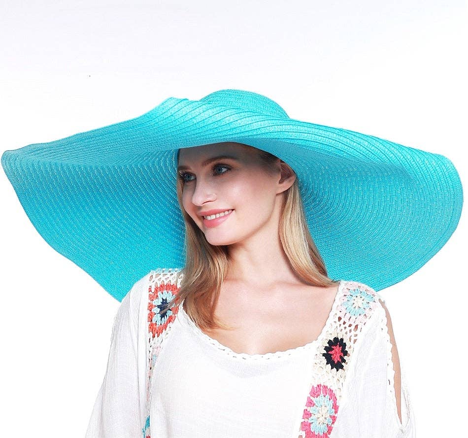 MiMi Wholesale - Wholesale Straw Hat - Women's - H3061 Super Wide Brim Straw Beach Summer Sun Hat0