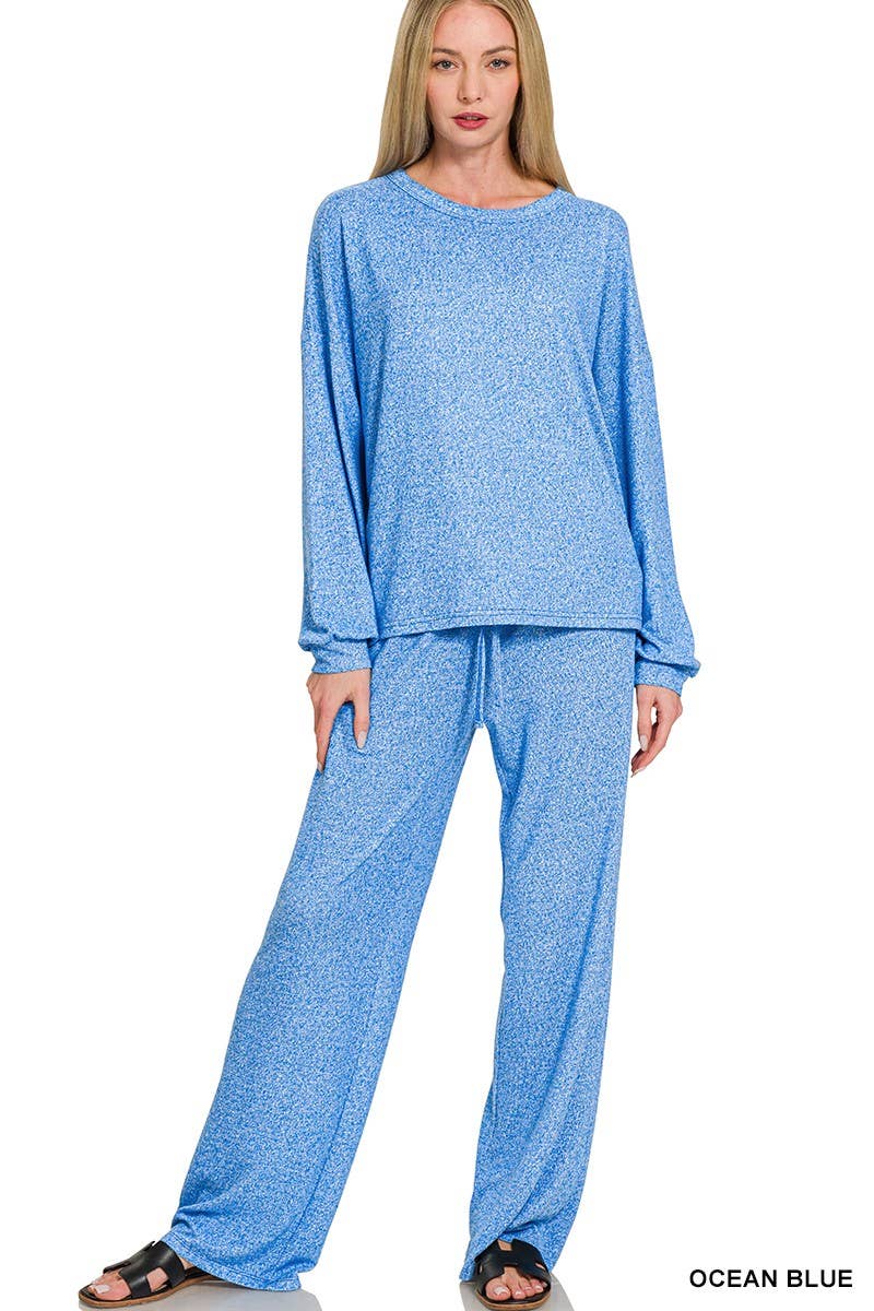 Vanilla Monkey - Vente Ensemble haut et pantalon (PAS d'intérieur) - Femme - Ensemble de tee-shirt à manches longues et pantalon en Hacci mélangé doux7