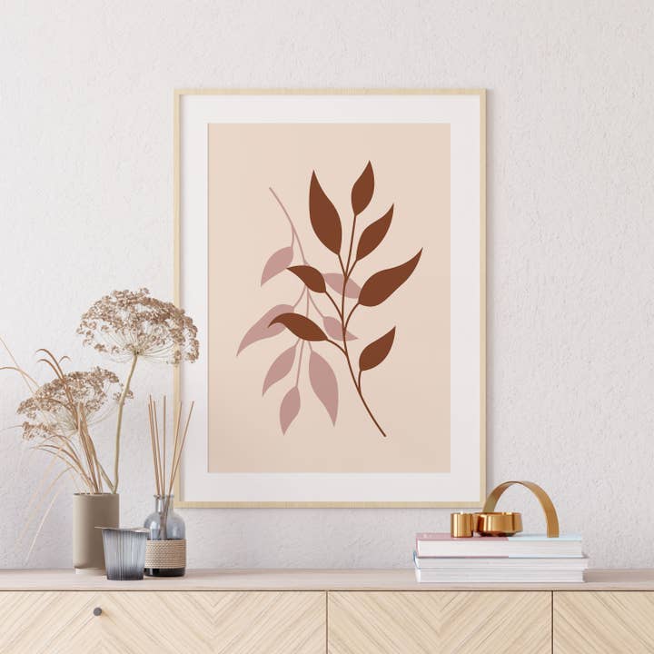 Eenvoudige Boho Leaves Print No43 voor wholesale door el&chic