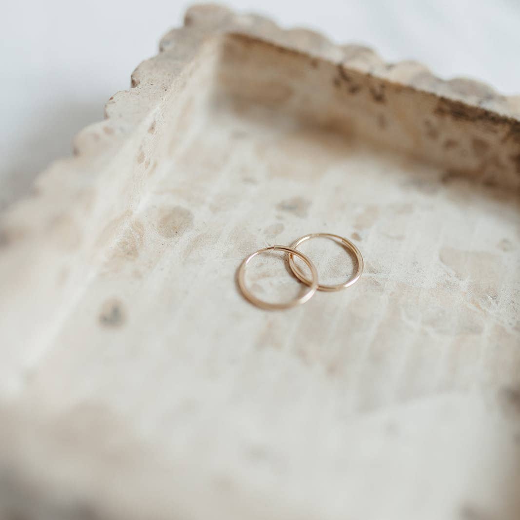 Barberry & Lace Handmade Jewelry - Wholesale Huggie Earrings - Endless Hoop Earrings | 14k Gold Fill & Sterling Silver2