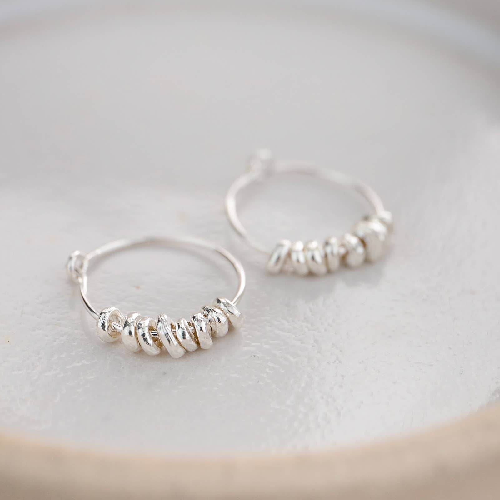 Lucy Kemp Jewellery – wholesale Hoop earrings – Sterling Silver Nugget Hoops1