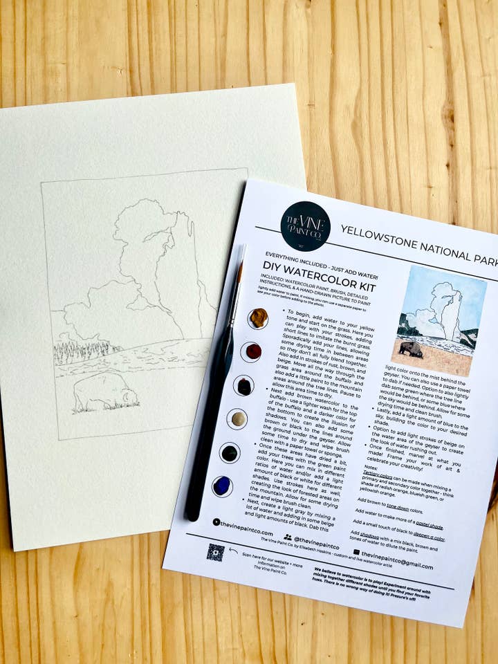 Yellowstone - Nationalpark Akvarell DIY-kit för wholesale av The Vine Paint Co