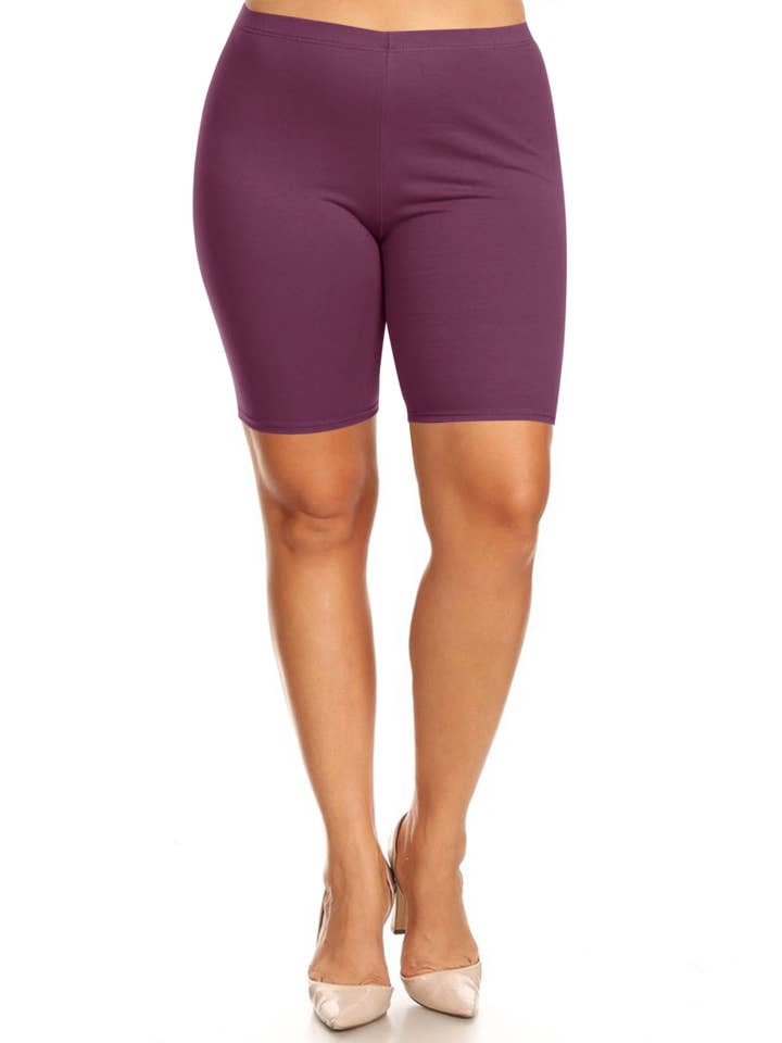 MOA COLLECTION - Wholesale Athletic Shorts - Women's - Women's Plus Size Casual Solid Biker Shorts (Open Pack)23