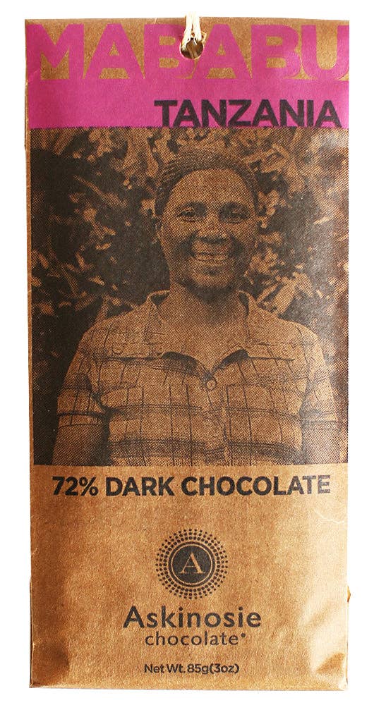 Askinosie Chocolate – wholesale Chocolate bar – 72% Mababu, Tanzania Dark Chocolate Bar (POP of 15)1